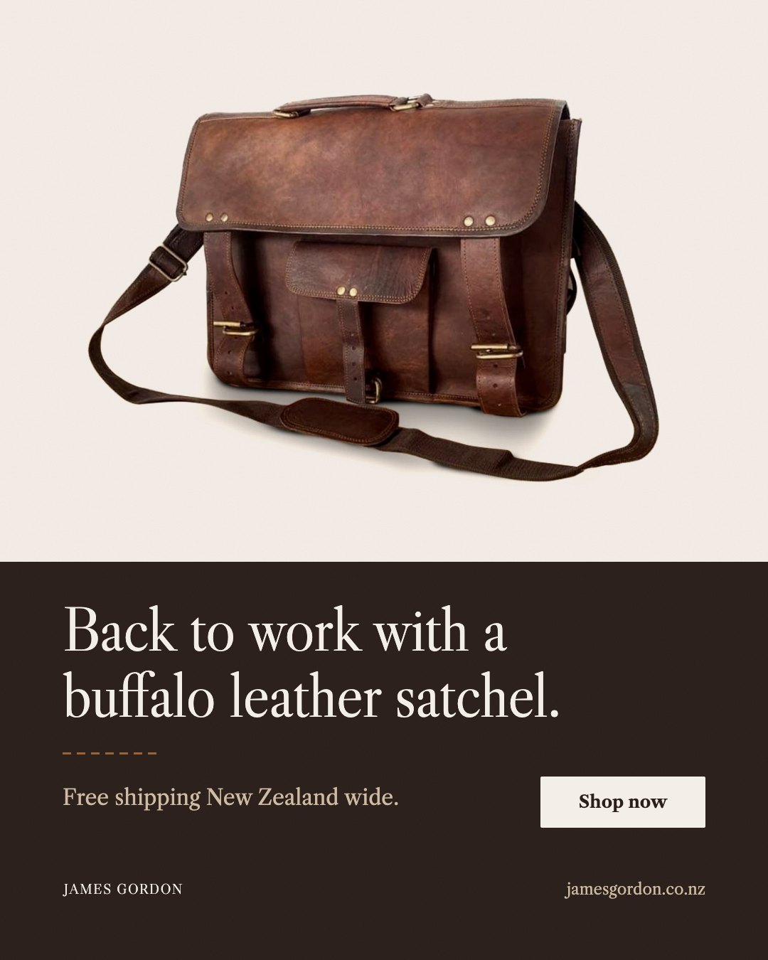 Buffalo leather satchel