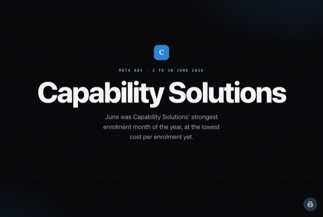 Keynote report style, an example Clientdeck client report